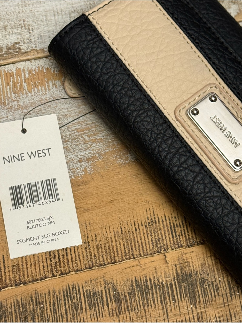 Nine West Black and Cream Two-Tone Continental Wallet - Picture 2 of 3